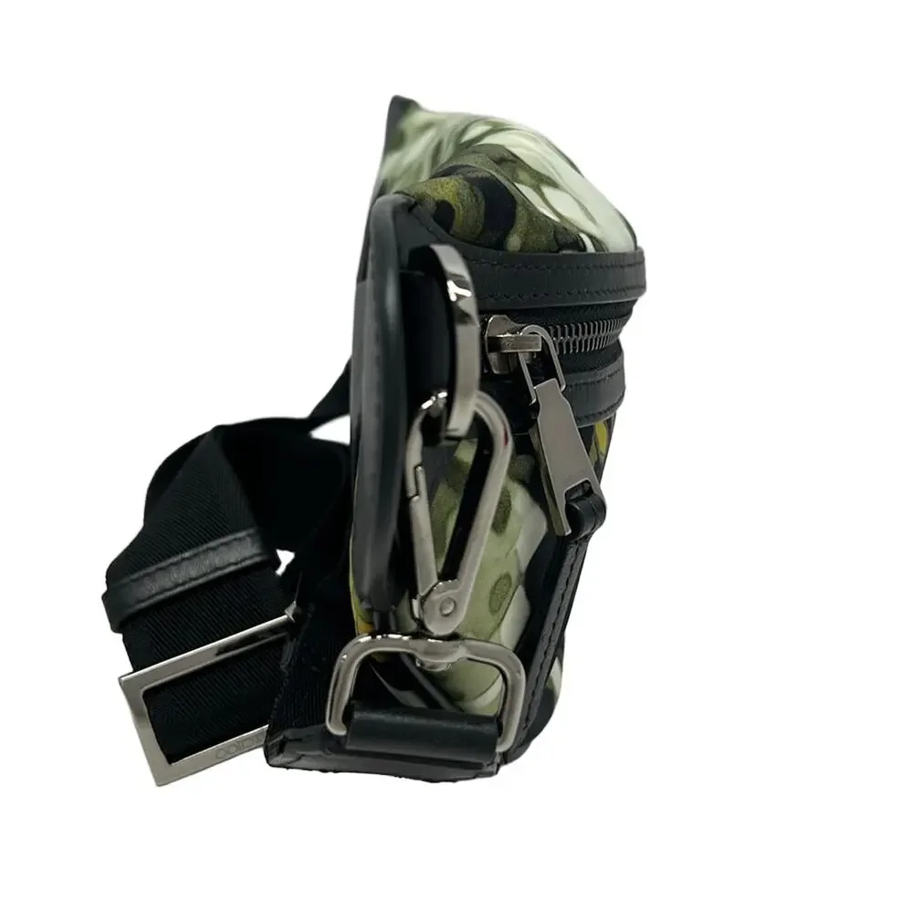 Jimmy Choo York Backpack Black Khaki Multi Nylon Leather
